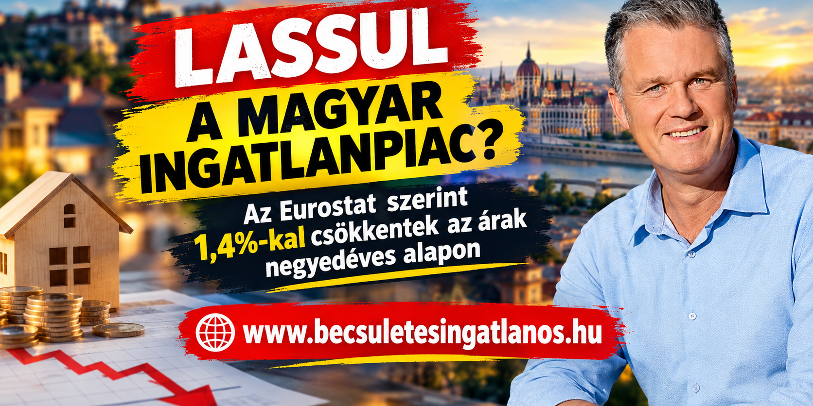 Lassul a magyar ingatlanpiac Az Eurostat szerint csökkentek az árak negyedéves alapon www.becsuletesingatlanos.hu
